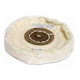 MUSLIN BUFF FINEX WITH LEATHER CENTER 3" DIAMETER X 35 PLY COMBED 3 ROWS OF S...