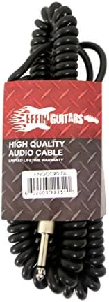 Effin Guitars Model FNGCC10DL 10 Foot 1/4" Jack Coiled Instrument or Amplifier Cable