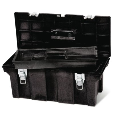 Rubbermaid Tool Box, 26w x 11.25d x 11.125h, Structural Foam, Black, One Toolbox Each