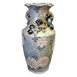 Oriental Longevity vase, chrysanthemum design - porcelain, 24"H