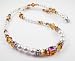 November Golden Topaz Swarovski Crystal Birthstone Beaded Necklaces in Sterling Silver with White Pearls by Gemstone Gifts Handmade Jewelry.