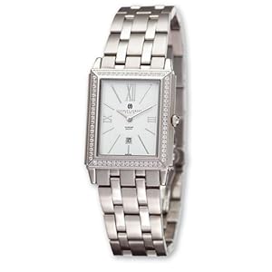 Unisex Stnlss 0.69ct. Dia Wht 28x32mm Dial Watch by Charles Hubert Paris Watches, Best Quality Free Gift Box Satisfaction Guaranteed