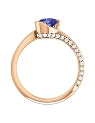 10K Rose Gold 7.00x5.00mm Oval Cut Tanzanite and Diamond Ring -- LIFETIME WARRANTY
