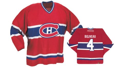 Buy BELIVEAU #4 Montreal Canadiens CCM 550 Series Replica NHL Hockey Jersey (NHLPA Certified Custom...