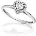 1/4 ctw Heart Shaped Diamond Ring in 14kt White Gold