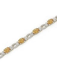 14kt Yellow Gold Oval Citrine and Diamond Bracelet