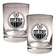 Edmonton Oilers 2pc Rocks Glass Set - Primary Logo NHL Hockey