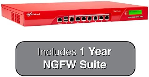 WatchGuard XTM 525 with 1 Year NGFW Suite - 2.5Gbps Firewall, 350Mbps VPN, 1.0Gbps UTM, 6x 1GbE