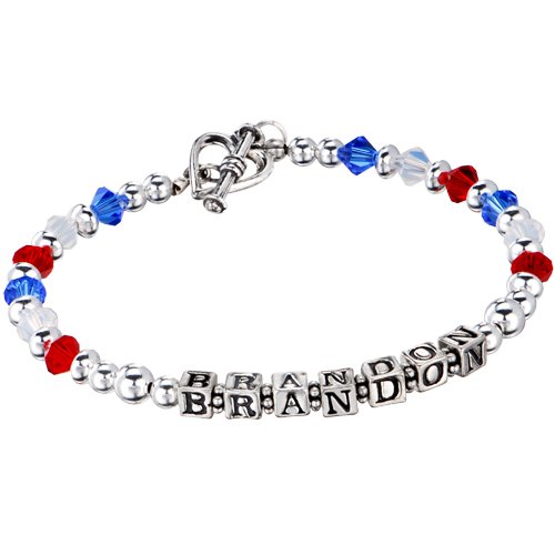 Handcrafted Patriotic Support Military Troops Personalized Bracelet