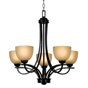 Franklin Iron Works Bennington Collection 5 Light Chandelier