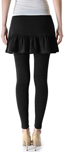 Women's Flared Skirt Leggings Capri Tights Pantyhose Korean Kpop Fashion Clothing (Large: US Medium, Black)