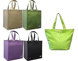 Reusable Grocery Tote Bag 5 Pack Combo, Includes 4 Grocery Totes + 1 Cotton Canvas Shoulder Tote