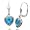 Damen Ohrh?nger Herz Sterling-Silber 925 Blau Topas 4 Karat