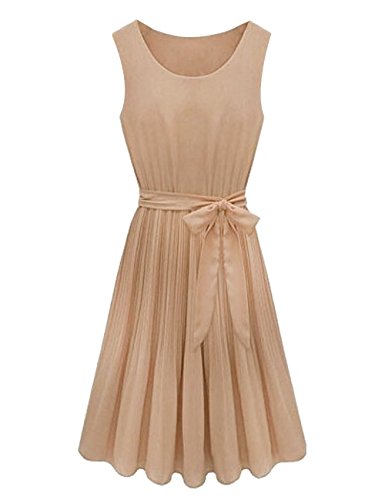 BellyLady Women Sleeveless pleated Chiffon Sundress