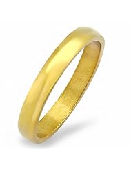 2 Mm Stainless Steel Gold Plated Mens Ladies Unisex Dome Wedding Ring Shiny... by 