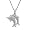 14k White Gold Double Dolphin Diamond Pendant (.04 ct)