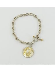 Michou Bali Style Sterling Silver.925 and Vermeil Kanji Bracelet Faith