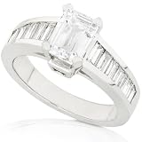 One of a Kind 2-1/4ctw IGI Cert Emerald & Baguette Cut Diamond Ring in Platinum
