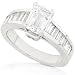 One of a Kind 2-1/4ctw IGI Cert Emerald & Baguette Cut Diamond Ring in Platinum