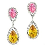 Dangling Canary Sapphire C.Z. Diamond Earrings (Holiday Special)