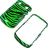 Zebra Stripes (Green/Black) Protector Case for BlackBerry Bold 9900 9930