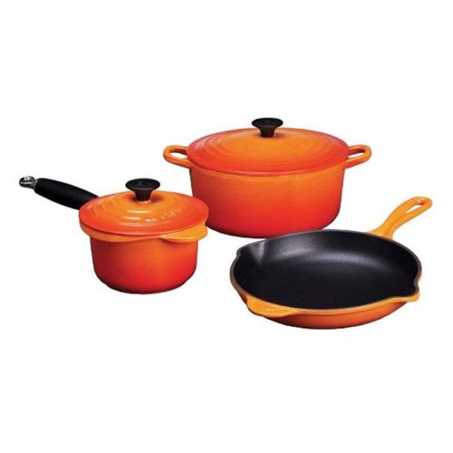 Le Creuset 5-Piece Essential Cast Iron Cookware Set, Flame