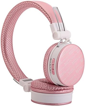 Shengpute Wireless Headphones,Foldable Bluetooth Earphones with Mic Noise Isolating Headsets for Iphones Earbuds (Pink)