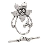 Bali Sterling Silver Ornate Toggle Clasp With Large Flower