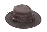 Brown Leather Bush Hat from Wombat Leather Hats - Style Outback