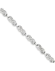 Genuine .925 Sterling Silver Diamond Fashion Bracelet 7.3 Grams . 100% Satisfaction Guaranteed.