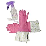 Gloveables Fashion Gloves in Pink with Green Polka Dots