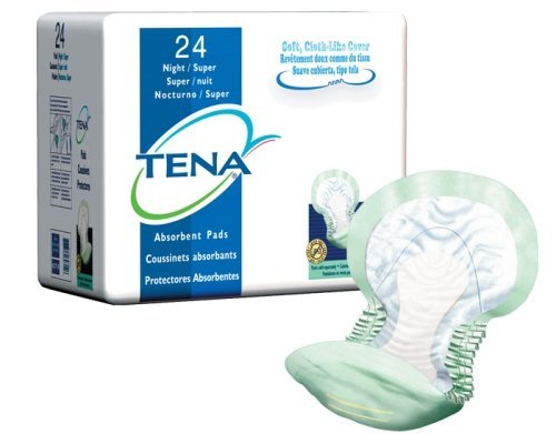 Tena Night-Super Pads (Green), Case/48 (2 bags of 24)