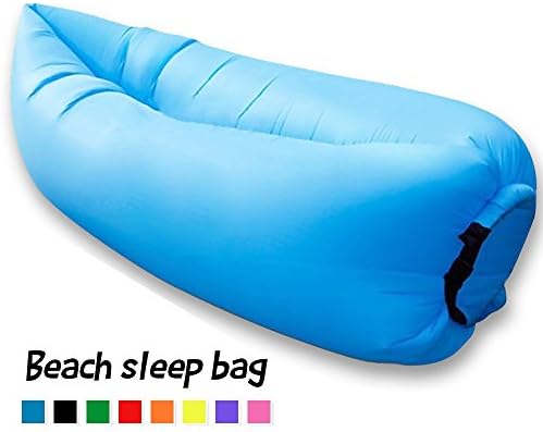 Air Mattresses Chair iTontek® Inflatable Sleep Sofa Air Bed Bag Mattresses Portable Lazy Chair for Camping Beach Hiking ourdoor Sports Sleeping Hangout Lounger (Blue, 100 inch)