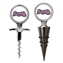 Atlanta Braves MLB Cork Screw and Wine Bottle Topper Set by Great American Products