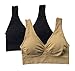 Women's 3 Pack Seamless Stretchy Cotton Wire-Free Padded Sports Bra