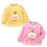 ベビー服 女の子 トレーナー 長袖 Sunny Sheep ミニ裏毛 スナップボタン レース ドット ひつじプリント 女児 ベビー (1.イエロー/80cm)