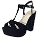 BAMBOO Women's T-Strap Chunky Heel Platform Sandal