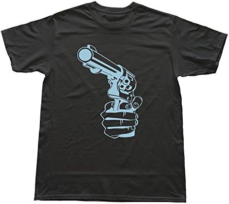 GZG Men's Day Punk Anti Nra Gun Control Pistol Weapon Cotton T-Shirt Black XXL