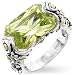 Lagos-Inspired Rhodium Gold Plated Emerald-Cut CZ Ring - Size: 5-10