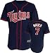 Joe Mauer Jersey: Adult 2010 Majestic Alternate Navy Replica #7 Minnesota Twins Jersey