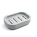 UVIVIU Plastic Soap Dish Container, Keeps Soap Dry,Easy Cleaning,Drain, Grey Blue