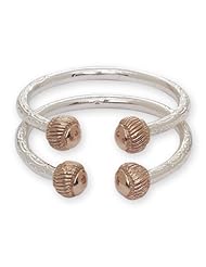 Heave Ridged Ball .925 Sterling Silver West Indian Bangles (Pair)