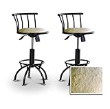 2 24"-29" Lamb Wool Faux Fur Seat Black Adjustable Specialty / Custom Barst ....