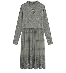 Long Sleeves Lace Spring Summer Cotton/Polyester Maxi Dress 