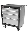 HOMAK BG04027403 27-Inch SE Series 4-Drawer Rolling Cabinet - Black/Gray