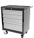 HOMAK BG04027403 27-Inch SE Series 4-Drawer Rolling Cabinet - Black/Gray