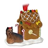 YORSHIRE TERRIER Dog YORKIE GINGERBREAD HOUSE Christmas Ornament 04