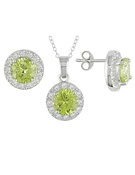 Sterling Silver Cubic Zirconia Earring and Pendant Set