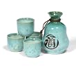 Sake Set 1:4 Celadon "SAKE"_E-77A