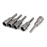 uxcell　六角ナットドライバー　金属　シルバーグレー　5個入り　ハードウェアツール　ナットドライバーセット